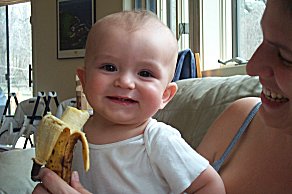 Vaughan eating banangs