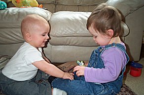 Vaughan eating banangs