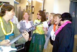 guess what- ginny's just moving her lips- she doesn't know the words!